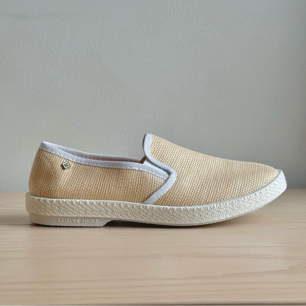Rivieras Montecristi Blanc Raffia Slip-on Shoes